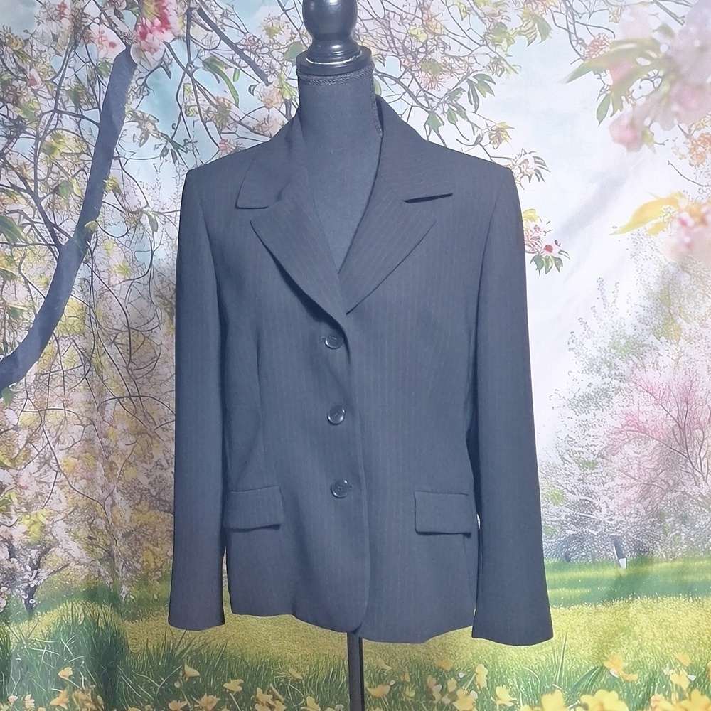 Black pin striped 16P Suit Studio suit jacket